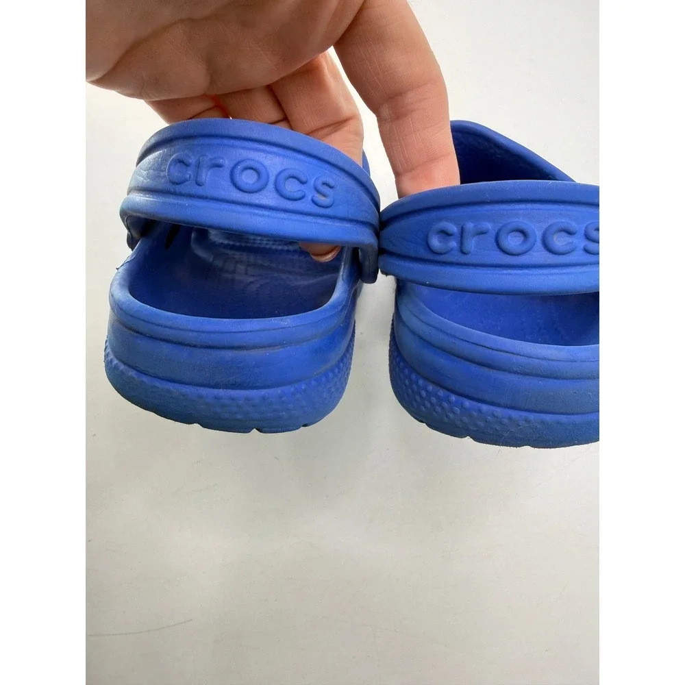 Crocs Kids C10 Classic Clogs Royal Blue Slip On Comfort Water Shoes‎